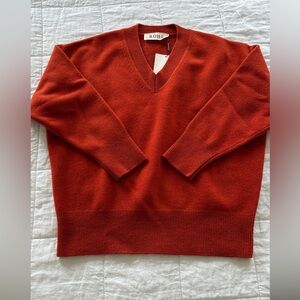 Rohe vneck wool sweater burnt orange size 38
